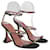Amina Muaddi Black/Beige Gilda Ankle Strap Sandals Cloth  ref.1105910