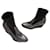 Autre Marque Ankle Boots Black Silvery Leather Polyamide  ref.1105918