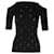 Top de punto con hombros descubiertos Chanel en lana negra Negro  ref.1105938