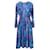 Everyday Balenciaga Sakura-Print Midi Dress in Blue Polyester  ref.1105947
