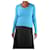 Ralph Lauren Bright blue cable knit v-neck sweater - size M Cashmere  ref.1106240