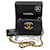 Timeless Bolsa de ombro transversal pequena com aba Coco Charm da Chanel em ouro grande Preto Couro  ref.1106415