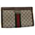 GUCCI GG Supreme Web Sherry Line Clutch Bag Beige Rot 67 014 2125 Auth ep2008  ref.1106438