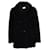 Sandro, Black teddy coat Polyester  ref.1106563