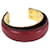 Hermès Hermes Red Leather Cuff Bracelet Metal Pony-style calfskin Gold-plated  ref.1106669