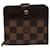 Louis Vuitton Compact zip Brown Cloth  ref.1107979