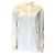 Lorena Antoniazzi Weiß / Elfenbein / Button-down-Hemd aus Baumwollstrick mit silbernem Metallic-Wollstrickbesatz
