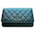 Wallet On Chain Chanel WOC Green Leather  ref.1108176