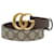 Ceinture à logo Gucci marron GG Marmont Cuir Toile Veau façon poulain Tissu Beige  ref.1108253