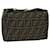 FENDI Zucca Canvas Vanity pouch Hand Bag Nylon Brown Black Auth 56582  ref.1108864