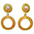 Chanel Orecchini lampadario placcati in oro con perle di vetro colate Gold hardware Metallo  ref.1109338