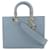 Bolso satchel Lady Dior grande azul Dior Azul claro Cuero Becerro  ref.1109353