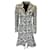 Christian Dior White / Navy Blue Animal Print Zip-Front Coat Multiple colors Polyester  ref.1110498