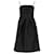 Dolce & Gabbana Robe de soirée froncée sans manches en lin noir  ref.1110528