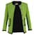 Chaqueta Saint Laurent con ribetes en contraste en tweed de lana Verde  ref.1110545