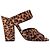 Saint Laurent Leopard-Print Block Heel Mules in Brown Pony-style Leather