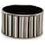 Hermès Hermes Gray Carioca Strips Extra Wide Bangle Grey Metal Enamel  ref.1110672