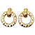 Orecchini a clip con goccia ad anello con logo ritagliato vintage Chanel in oro D'oro Metallo Placcato in oro  ref.1110725