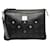 MCM Visetos Studded Zipped Clutch Bag Black Cloth  ref.1111168