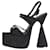 Autre Marque Black open-toe glitter platform heels - size EU 37 Leather  ref.1111242