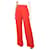 Fendi Pantalón ancho de crepé rojo - talla UK 8 Roja Seda  ref.1111247