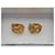 Christian Dior 1990pendientes de clip con eslabones de cadena Dorado Chapado en oro  ref.1111429