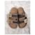Pantofole con diapositive Fendi FF EU37 Marrone Tela  ref.1111848