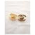 Brincos vintage Chanel Turnlock Dourado Metal  ref.1111855