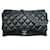 Chanel 2009-2010 Schwarze Maxi-Tasche mit einer Klappe aus Lammleder  ref.1111621