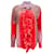 Marni Tie Dye Blouse with Detachable Front Ruffle Red Viscose  ref.1111642