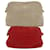 Hermès HERMES Bolide Pouch Canvas 2Set Beige Red Auth yb400 Cloth  ref.1112002