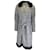 Oscar de la Renta Bleu Marine / Blanc / Trench-coat jacquard à diamants et ceinture bordé de fourrure de vison noir Multicolore  ref.1112062