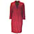 Roland Mouret Red Cotton Knit and Mesh Tulle Lace Coat  ref.1112066