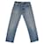 Autre Marque White/Blue Denim Straight Cut Pants Cotton  ref.1112077