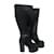 Versace Platform Boots Black Lambskin  ref.1112121
