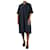 Autre Marque Marineblaues, kurzärmliges Kleid mit V-Ausschnitt – Größe UK 14 Baumwolle  ref.1112192