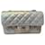 Timeless Chanel iridescente avorio classico mini trapuntato patta singola Bianco Agnello Pelle  ref.1112213