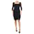 Dolce & Gabbana black 3/4 robe midi en dentelle à manches - taille UK 10 Coton Noir  ref.1112364