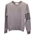 Thom Browne 4Sweat-shirt à col rond -Bar en coton gris  ref.1112922