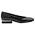 Sapatilhas Chanel enfeitadas com pérolas em couro preto  ref.1114040