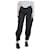 Autre Marque Pantalon taille basse froncé en taffetas noir - taille S Polyester  ref.1114121