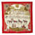 Hermès Hermes Red Présentation de Chevaux Silk Scarf Soie Tissu Rouge  ref.1114215