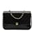 Chanel CC Tasche mit Überschlag aus gestepptem Leder Schwarz  ref.1114513
