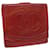 Carteira CHANEL Pele de Cordeiro Vermelha CC Auth yt987 Vermelho  ref.1115110