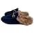 Gucci Princetown-Slipper Marineblau Samt  ref.1115356