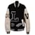 Chaqueta universitaria Louis Vuitton en algodón y cuero en blanco y negro  ref.1115412
