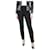 Self portrait Pantalón negro con cinturón - talla UK 10 Poliéster  ref.1115600