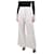 Brunello Cucinelli Pantaloni bianchi a gamba larga con pieghe - taglia UK 10 Bianco Cotone  ref.1115601