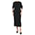 Valentino Vestido midi de seda negro de manga corta - talla UK 10  ref.1115612