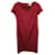 Vestido bainha Max Mara com manga curta em lã marrom Vermelho  ref.1115984